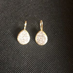 Silver druzy hook earrings